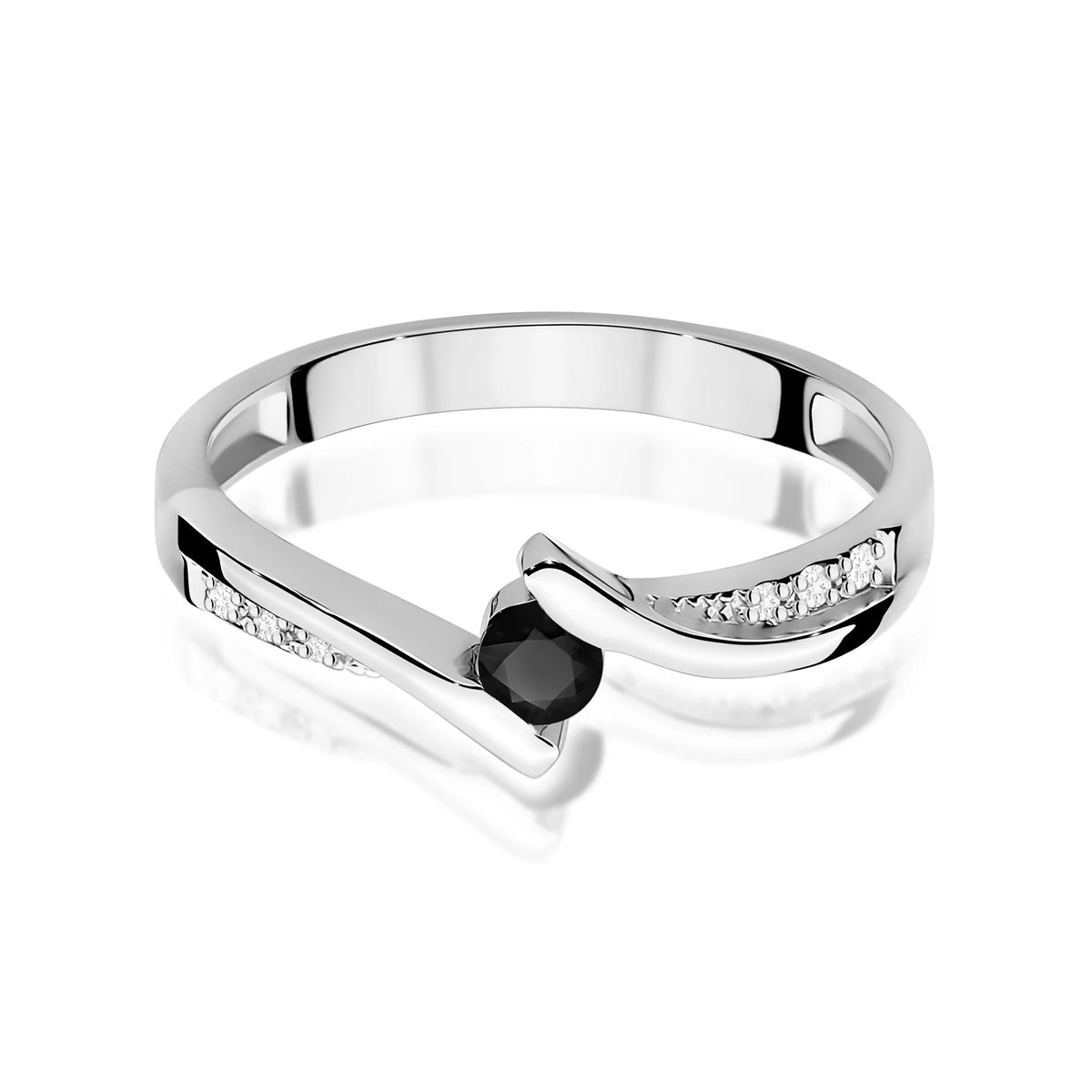Estelle-Ring aus Gold mit schwarzem Diamanten