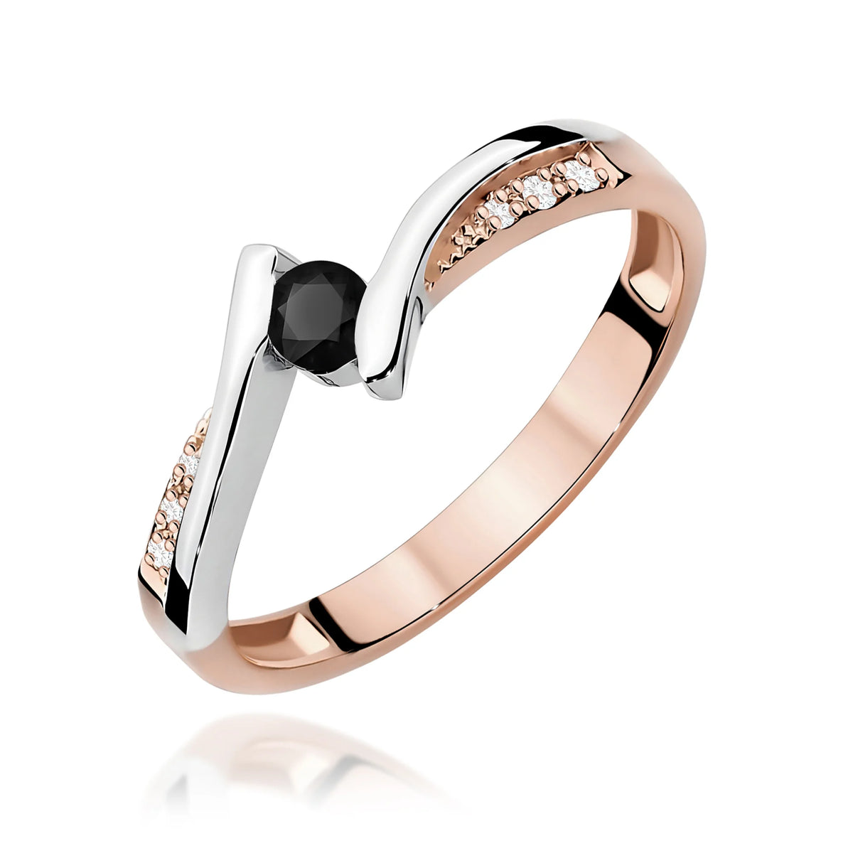 Estelle-Ring aus Gold mit schwarzem Diamanten