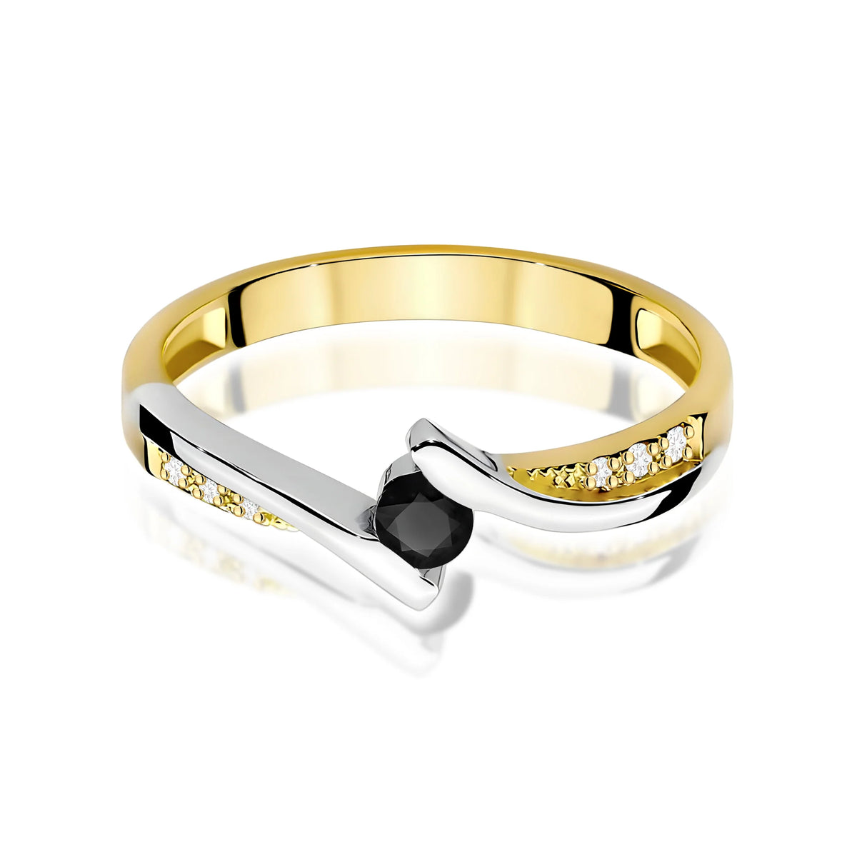 Estelle-Ring aus Gold mit schwarzem Diamanten