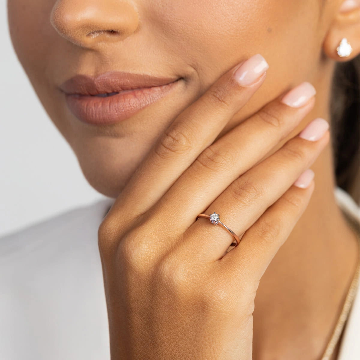 Anillo Julia en Oro con Diamante de Laboratorio Lab Grown 0,10ct