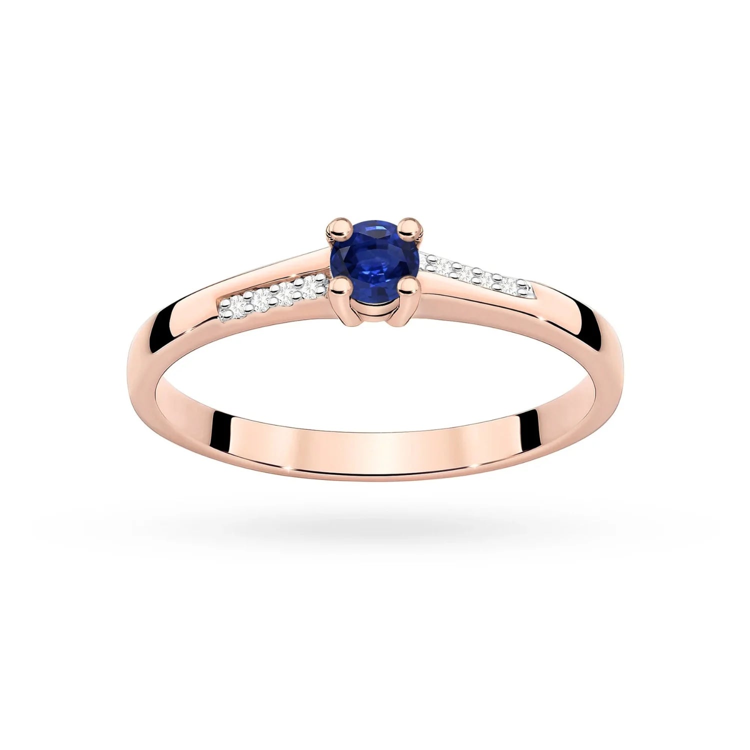 Anillo Kate de oro con zafiro y diamantes