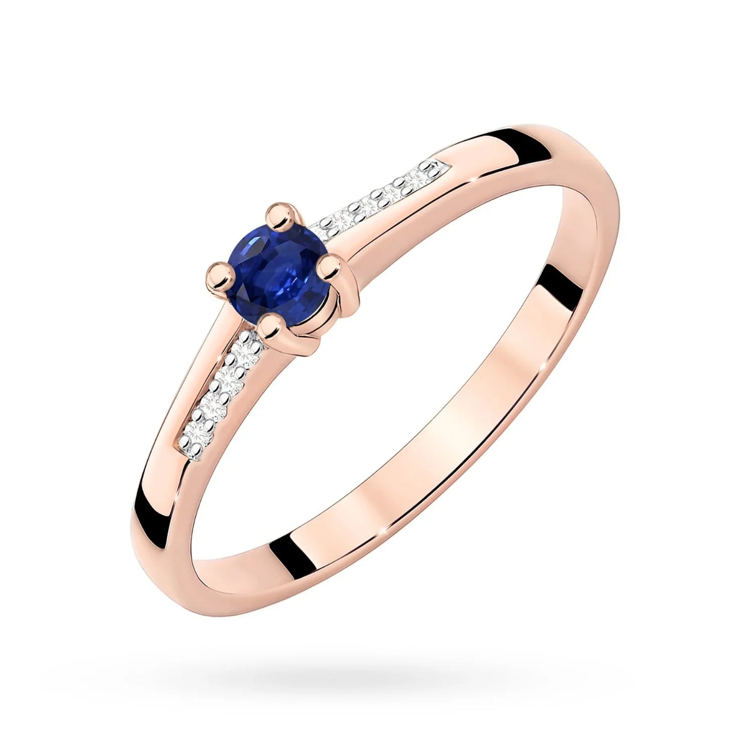 Anillo Kate de oro con zafiro y diamantes