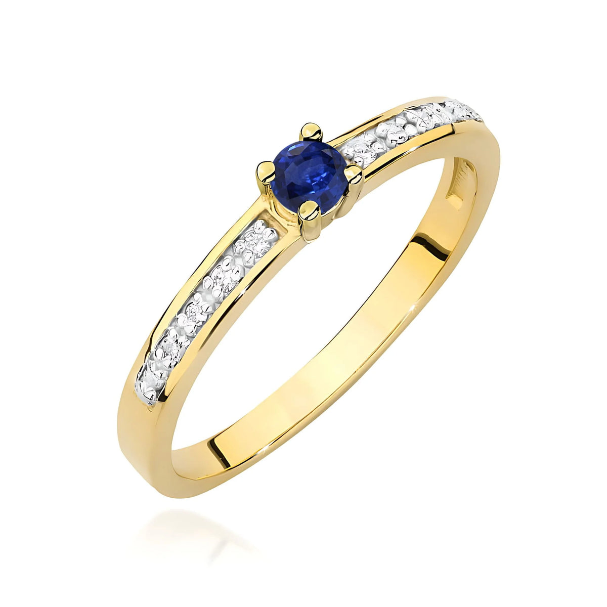 Anillo Veretta Iris de oro con zafiro