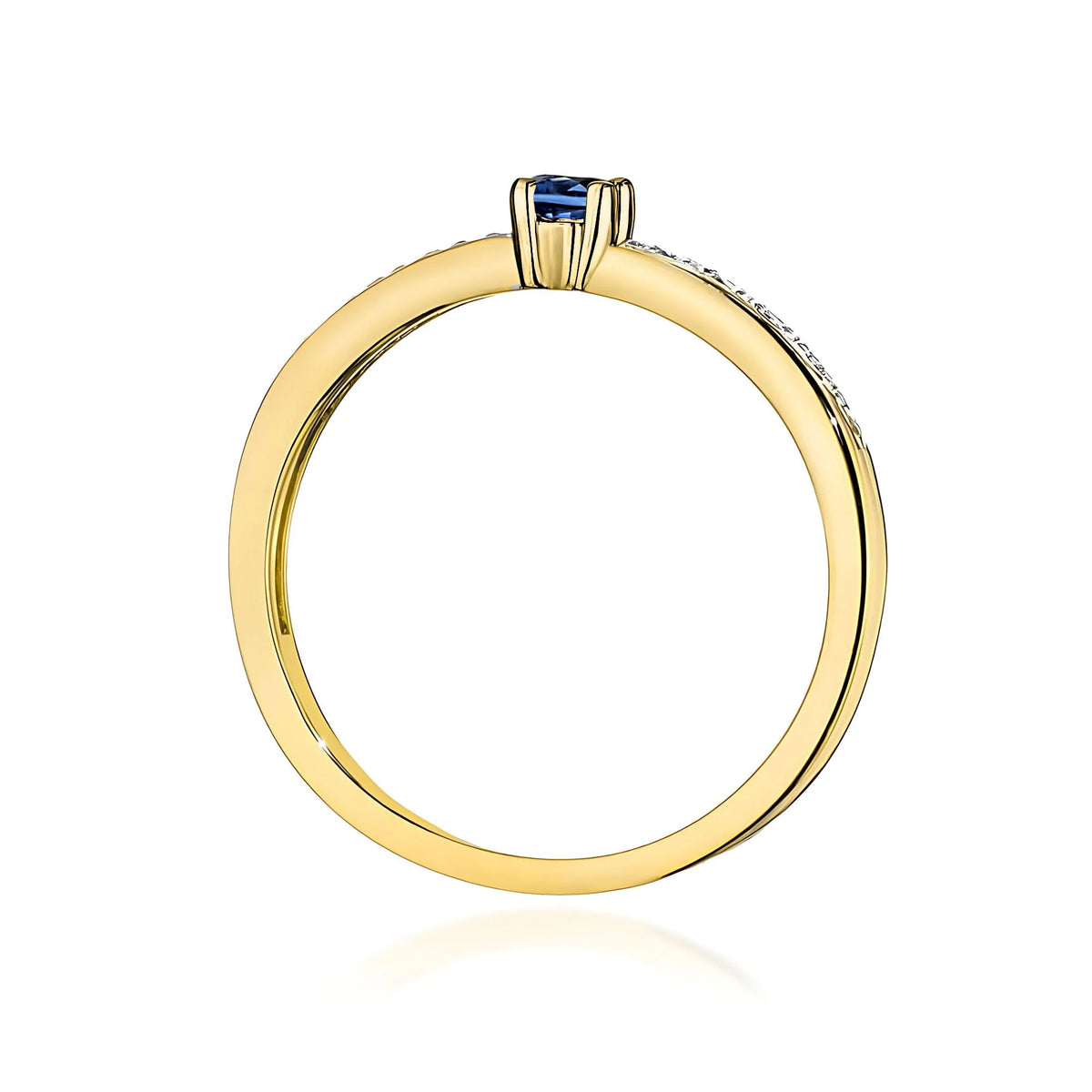 Anillo Veretta Iris de oro con zafiro