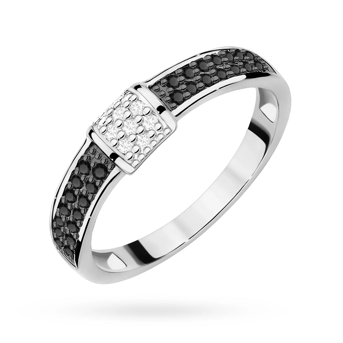 Anello Nexus in Oro con 28 Diamanti Neri e 10 Diamanti Bianchi