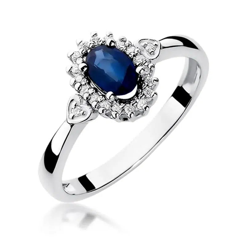Bague Nyx en Or avec Saphir 0,70ct et 20 Diamants