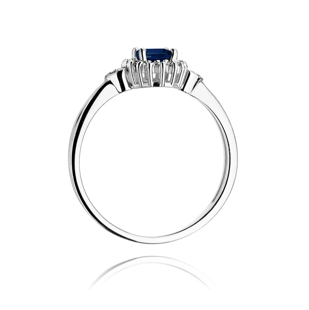 Bague Nyx en Or avec Saphir 0,70ct et 20 Diamants