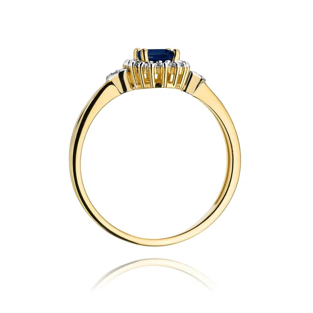 Bague Nyx en Or avec Saphir 0,70ct et 20 Diamants