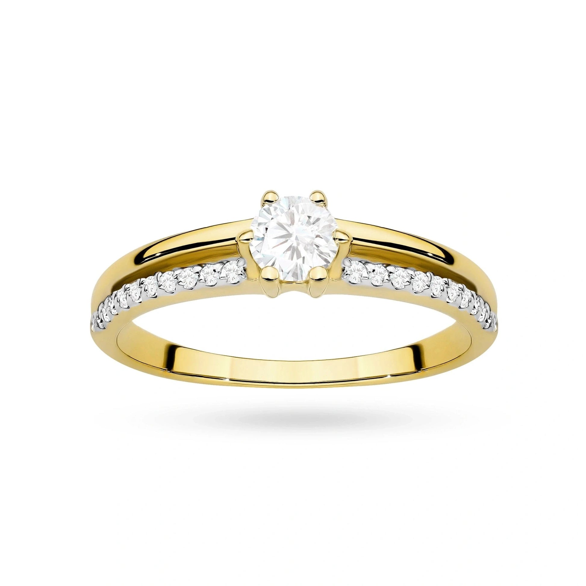 Anello Lumina Bifilare aus Gold mit Pavé aus Laborgezüchteten Diamanten