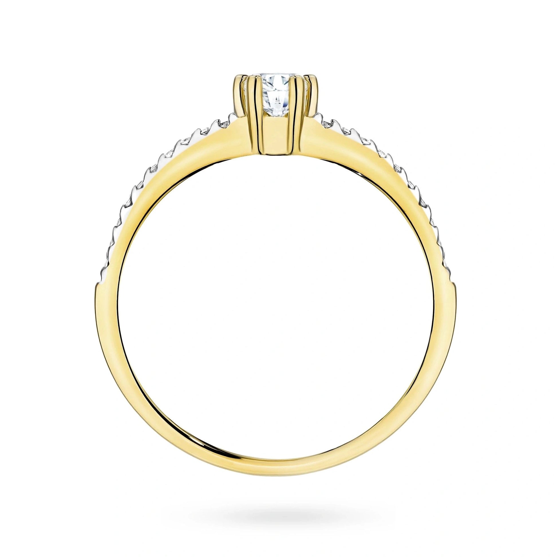 Anello Lumina Bifilare aus Gold mit Pavé aus Laborgezüchteten Diamanten