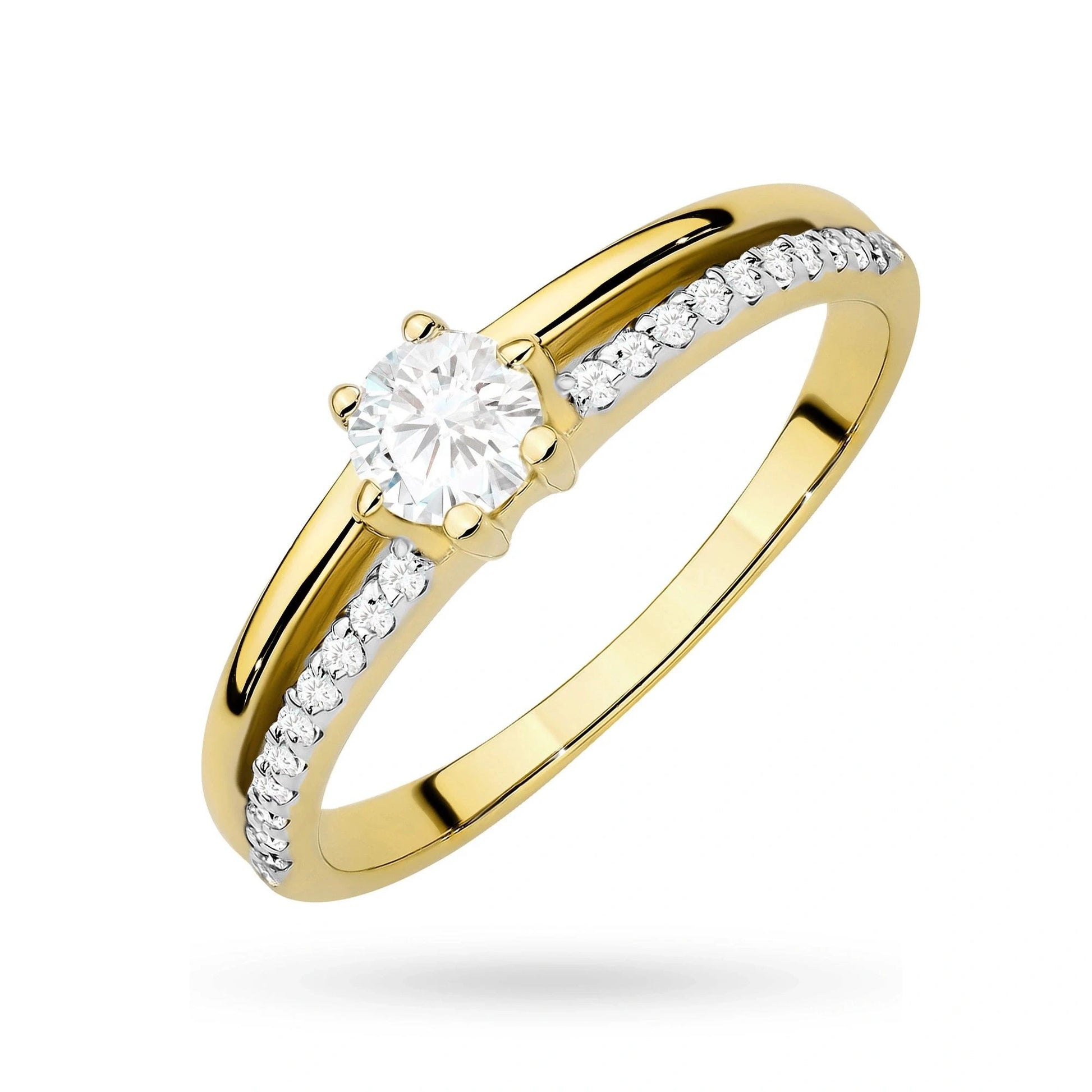 Anello Lumina Bifilare aus Gold mit Pavé aus Laborgezüchteten Diamanten