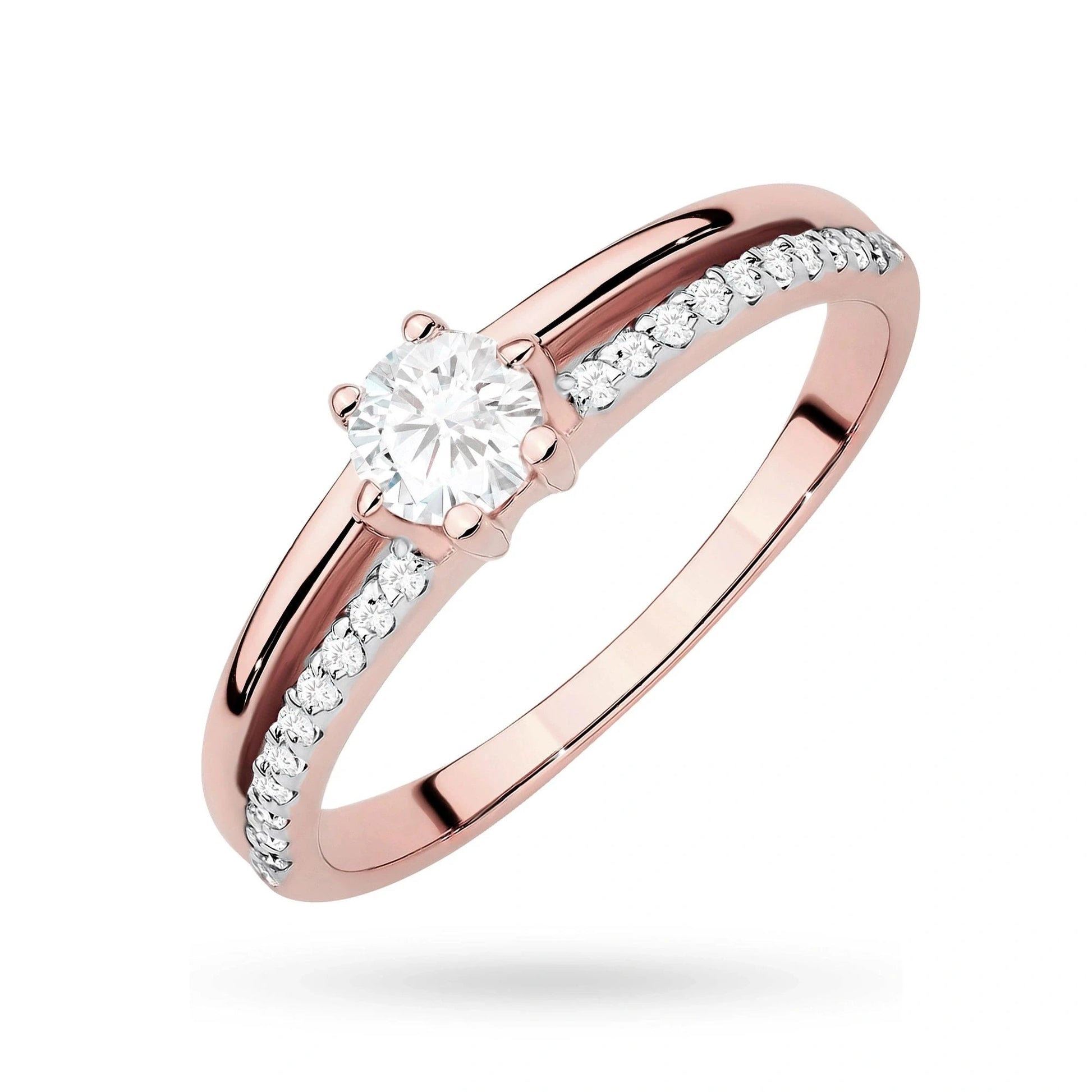 Anello Lumina Bifilare aus Gold mit Pavé aus Laborgezüchteten Diamanten