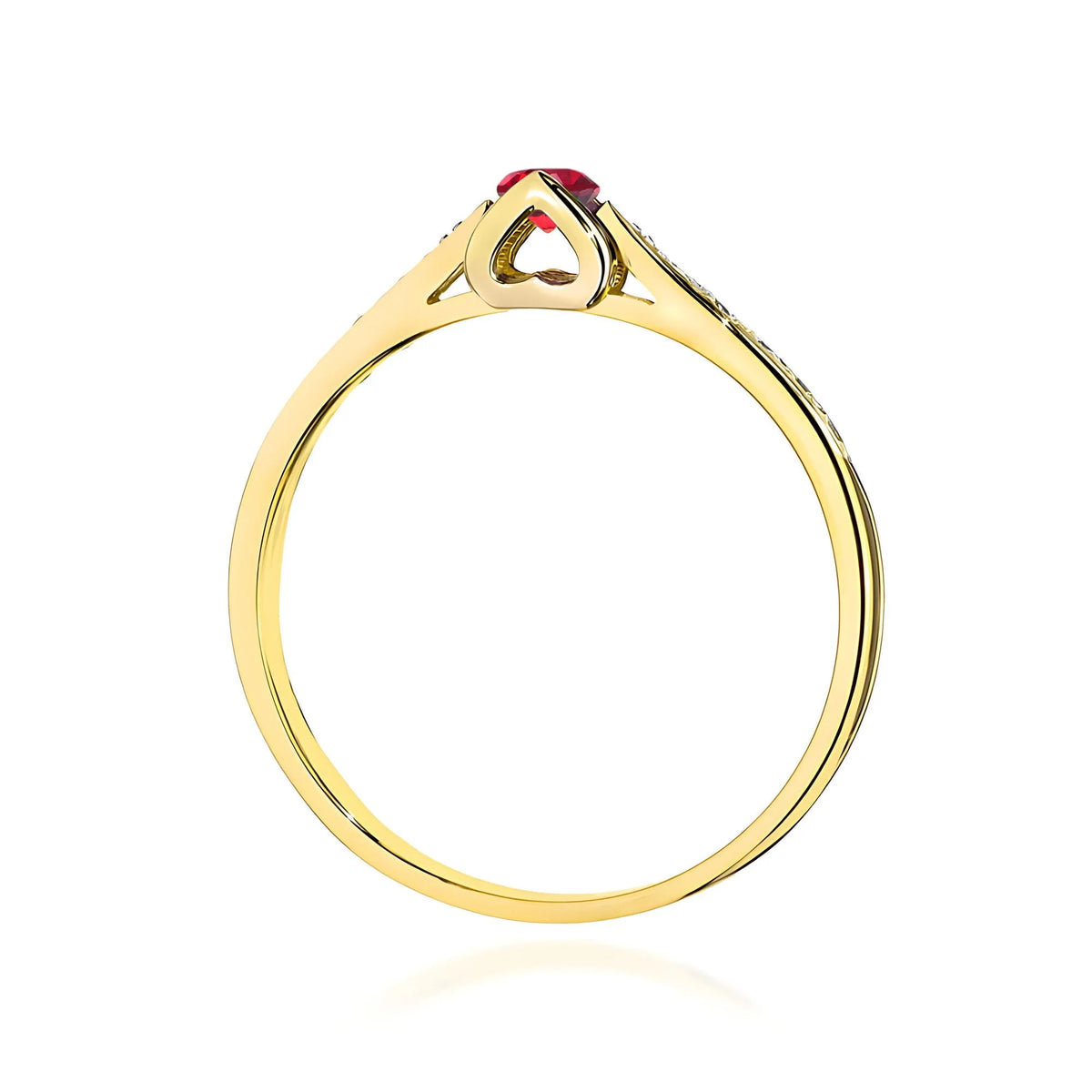 Anello Porpora in Oro con Rubino e Diamanti