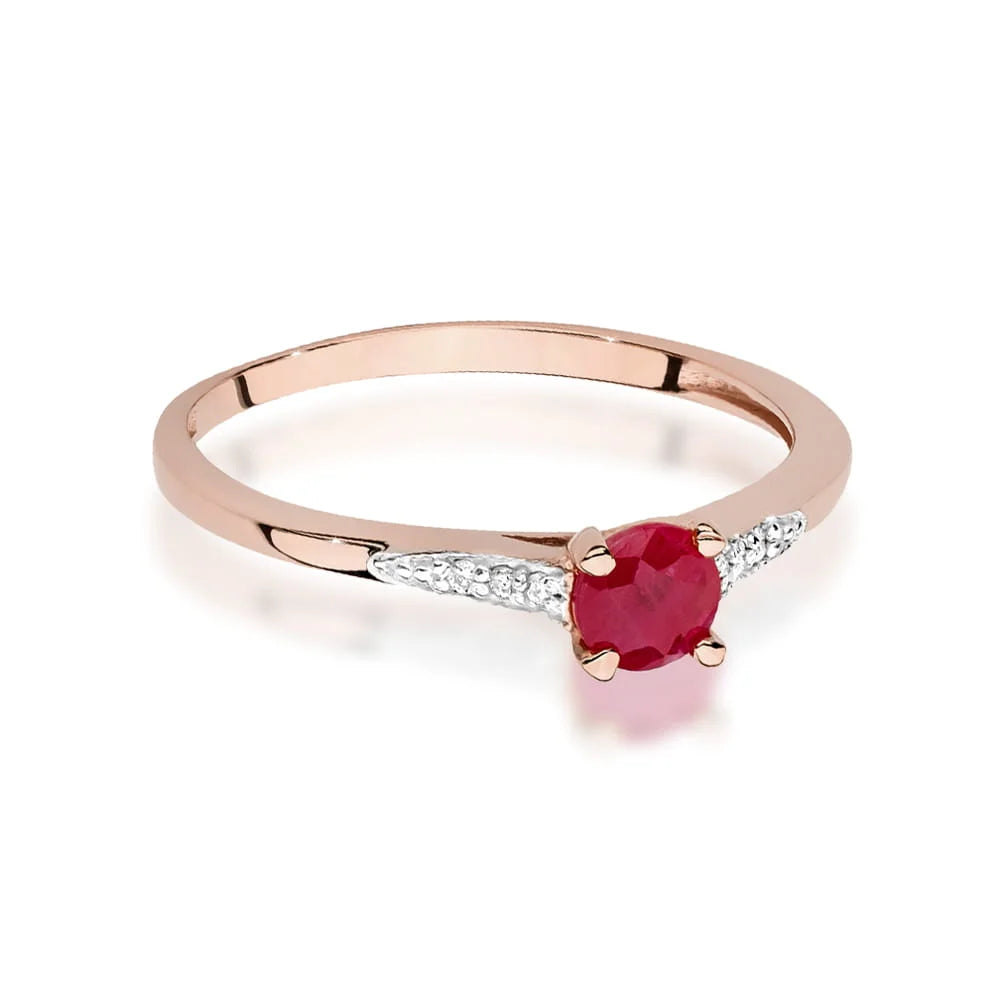 Anello Ruby in Oro con Rubino e Diamanti