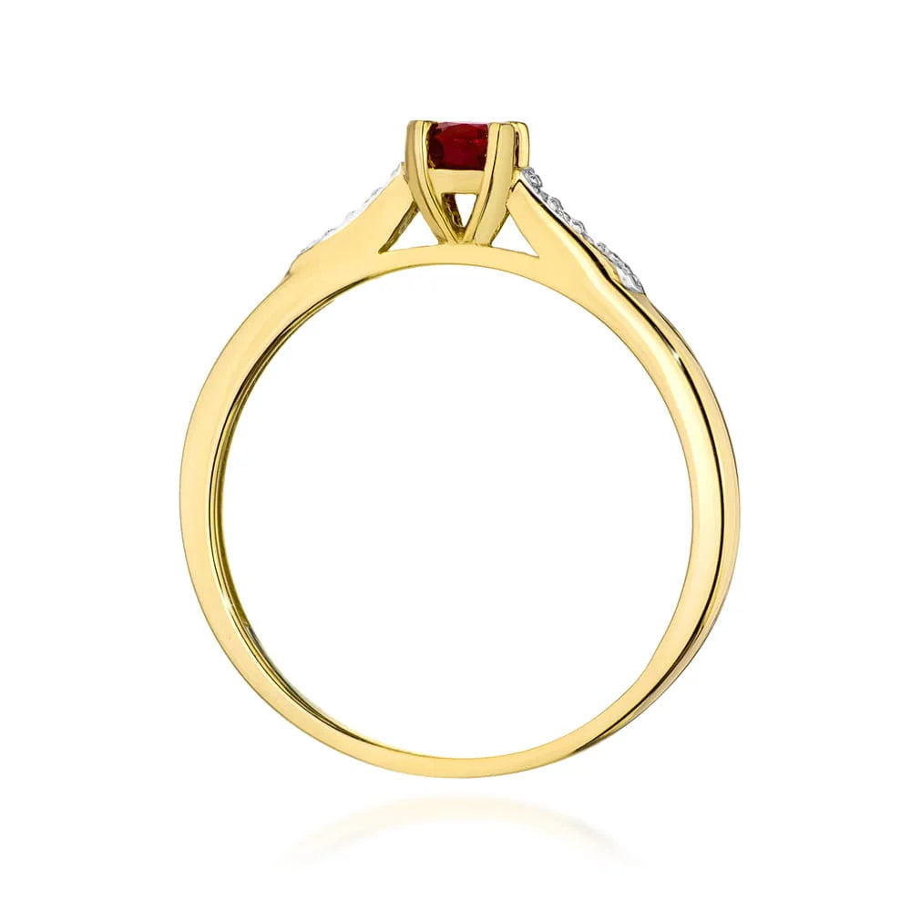 Anello Ruby in Oro con Rubino e Diamanti