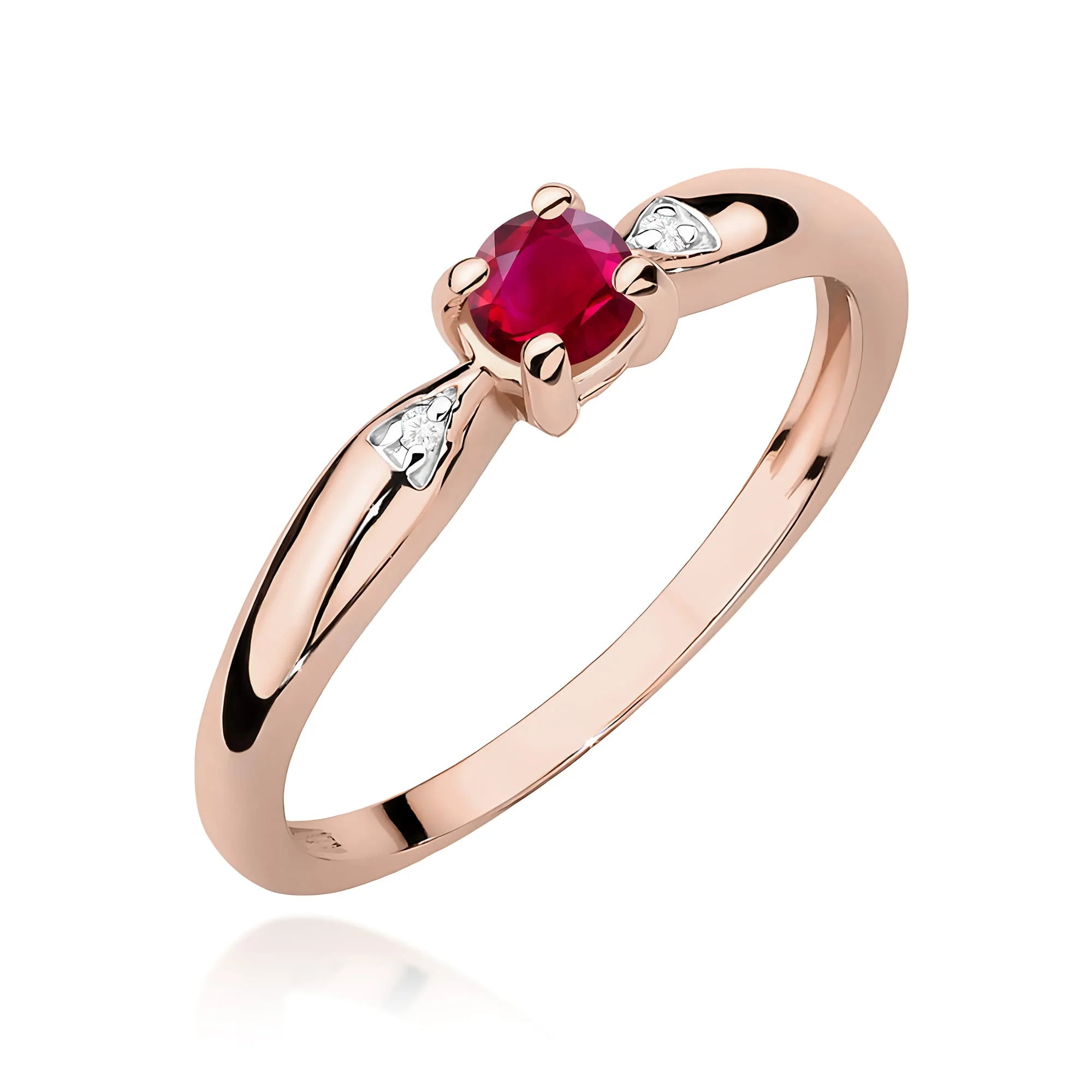 Anello Dafne in Oro con Rubino e Diamanti