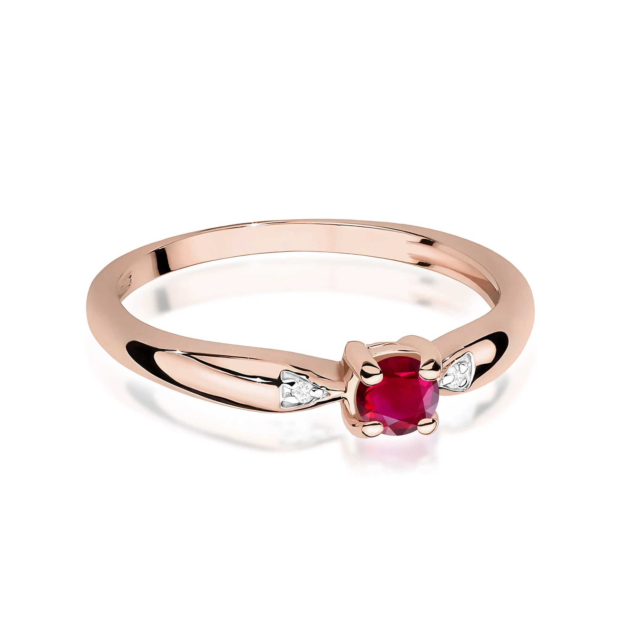 Anello Dafne in Oro con Rubino e Diamanti
