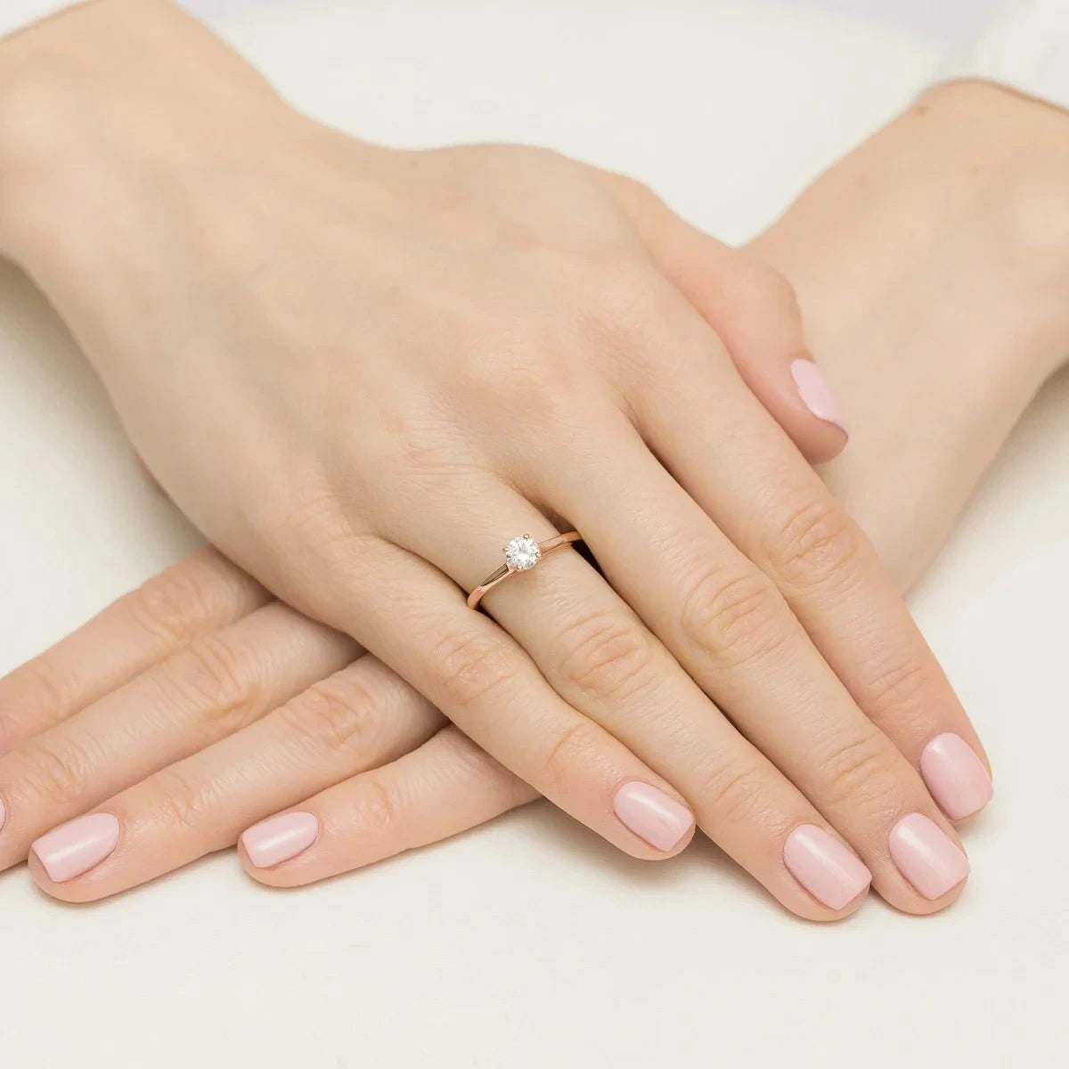 Princess Gold Ring with Lab Diamonds