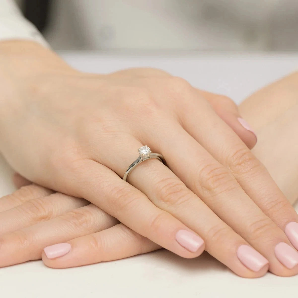 Princess Gold Ring with Lab Diamonds