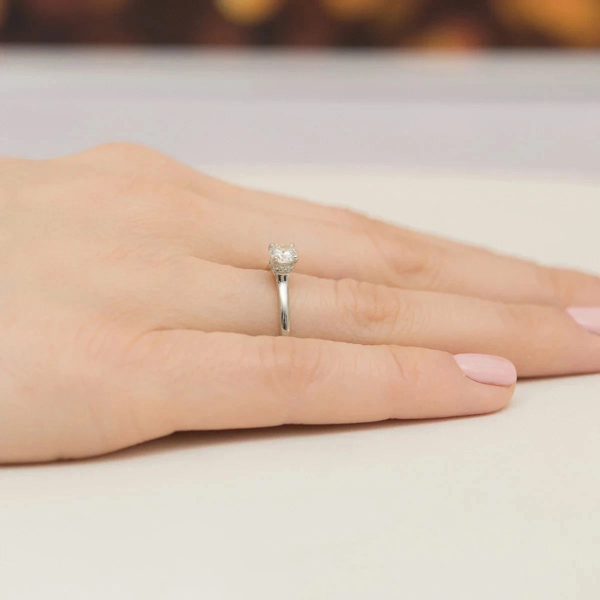 Princess Gold Ring with Lab Diamonds