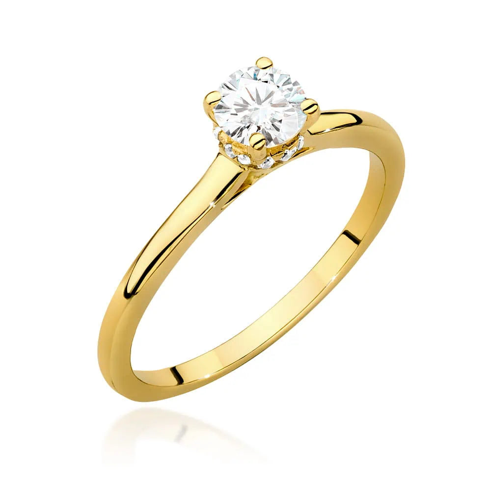 Princess Gold Ring with Lab Diamonds