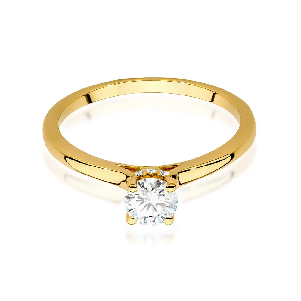 Princess Gold Ring with Lab Diamonds