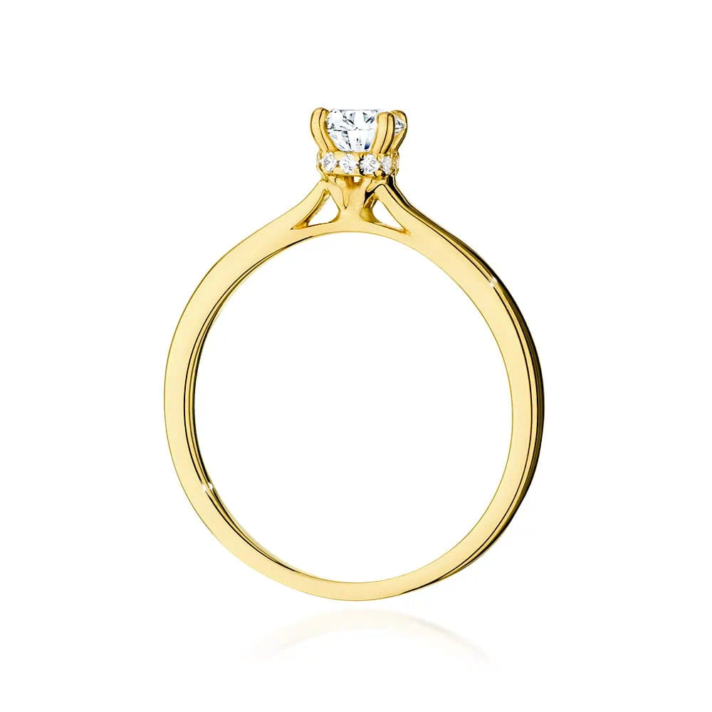 Princess Gold Ring with Lab Diamonds