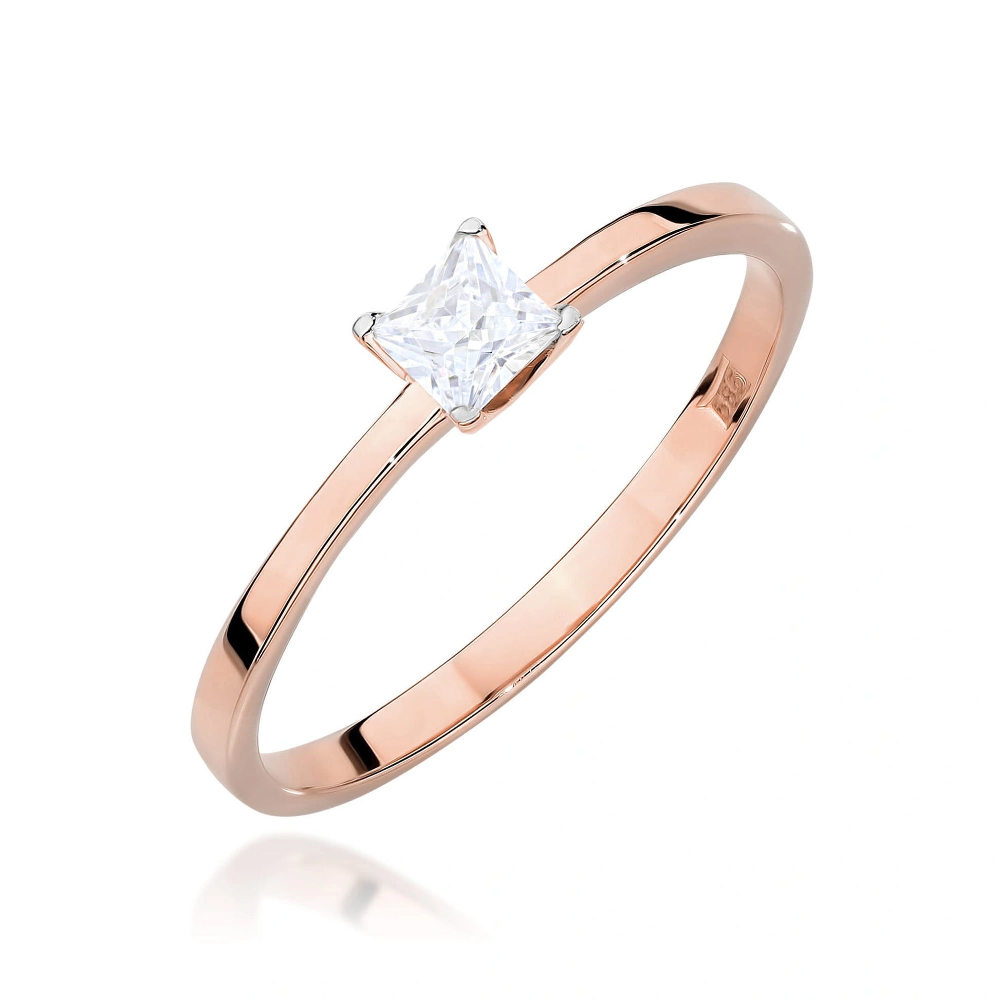 Square Solitaire Ring in Gold with 0.30ct Lab-Grown Diamond