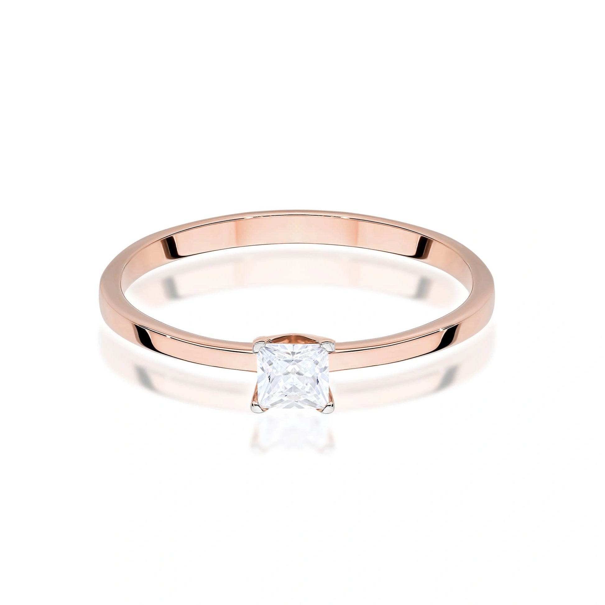 Square Solitaire Ring in Gold with 0.30ct Lab-Grown Diamond