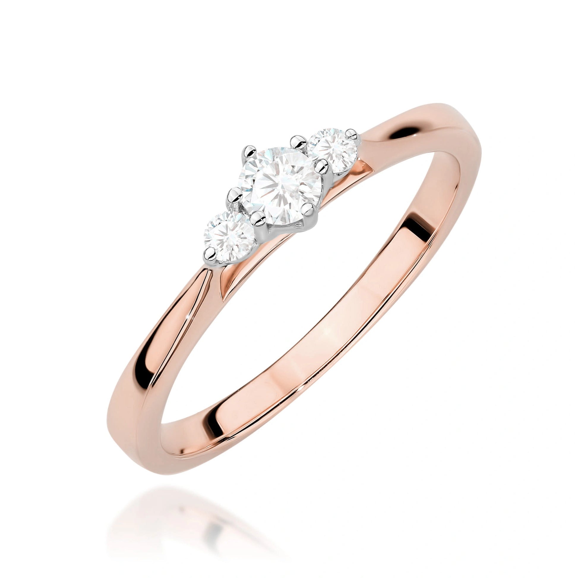 Anello Trilogy in Oro con 3 Diamanti da Laboratorio Lab Grown