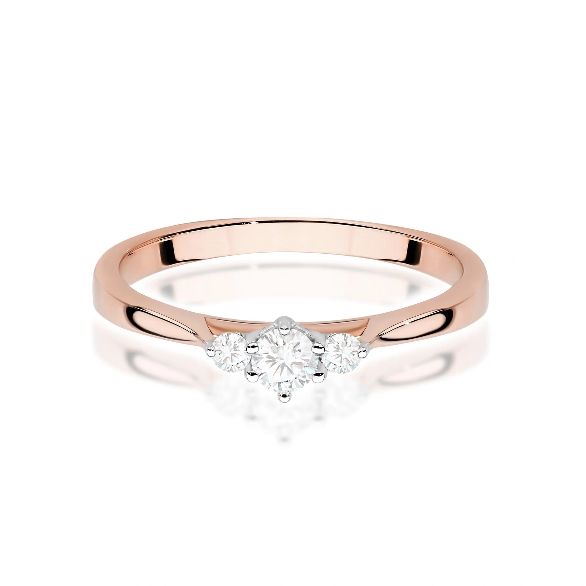 Anello Trilogy in Oro con 3 Diamanti da Laboratorio Lab Grown