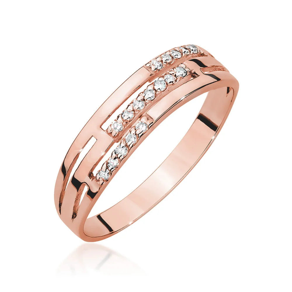 Anillo Trinity de oro con diamantes