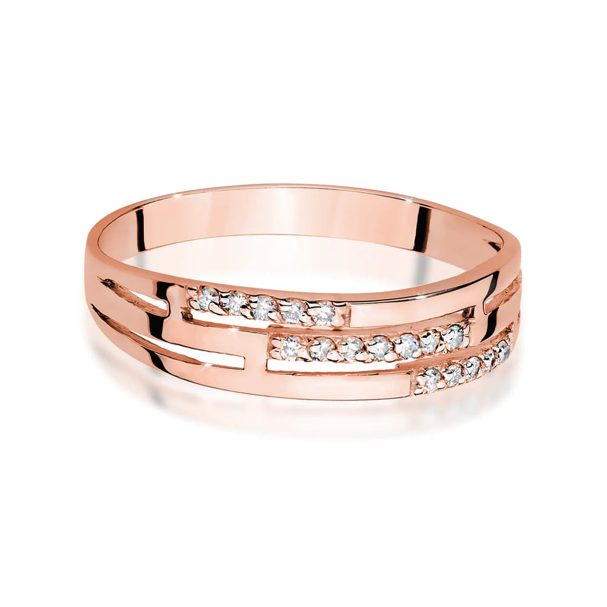 Anillo Trinity de oro con diamantes