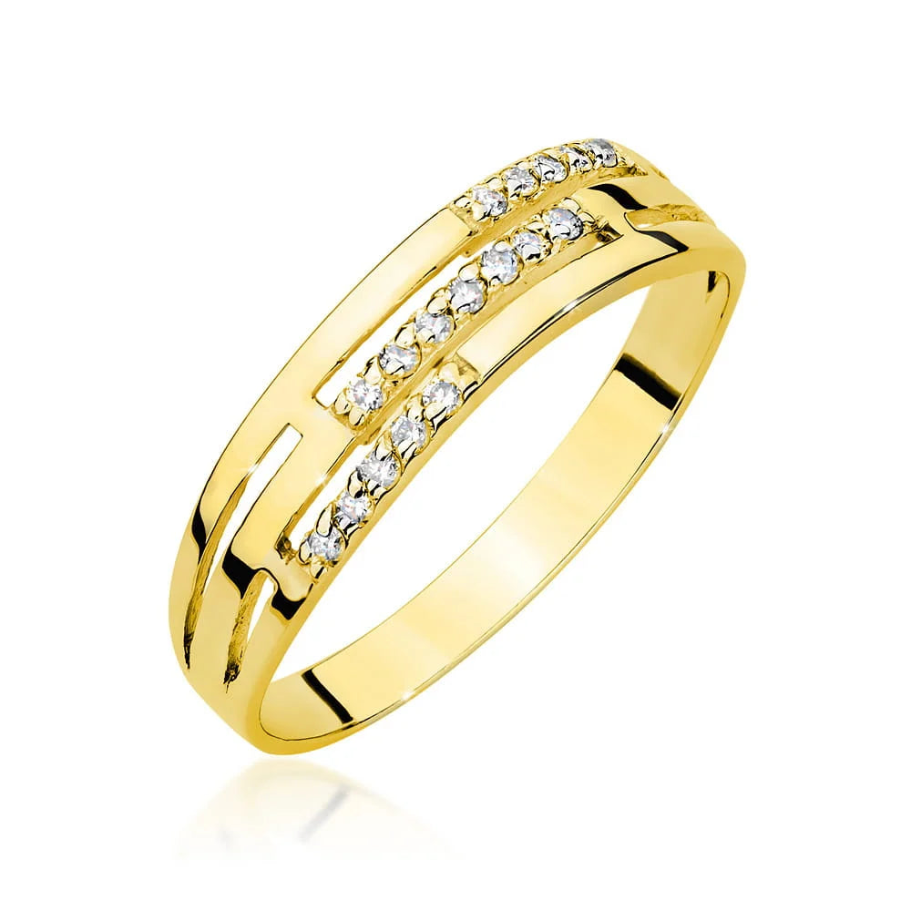 Anillo Trinity de oro rosa con diamantes