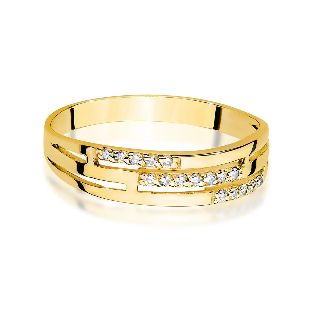 Anillo Trinity de oro rosa con diamantes