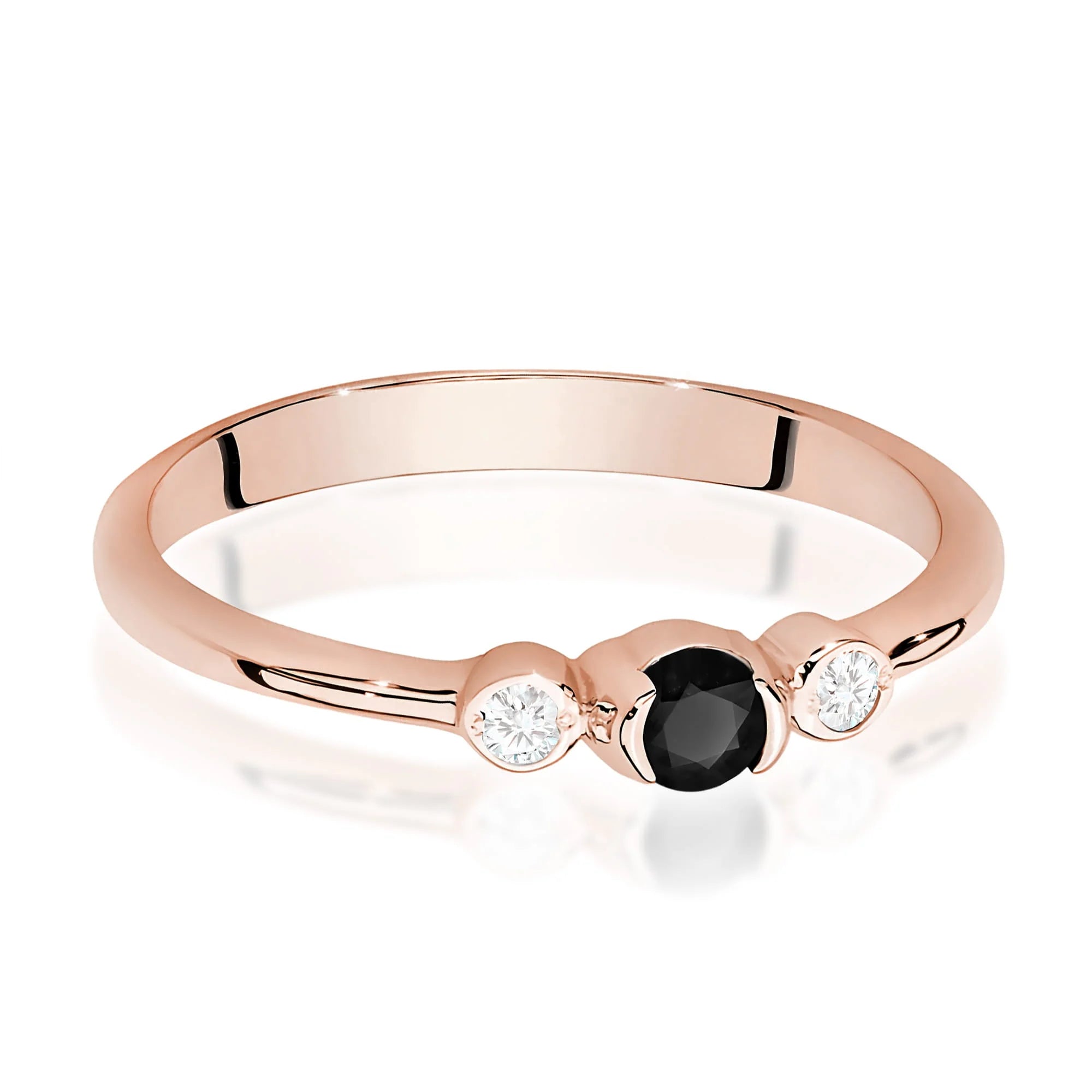 Anello Amélie in Oro con Diamante Nero