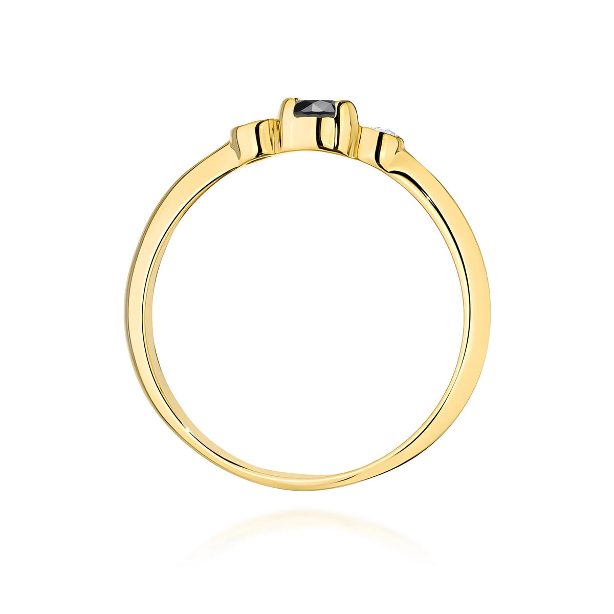 Anillo Amélie de oro con diamante negro