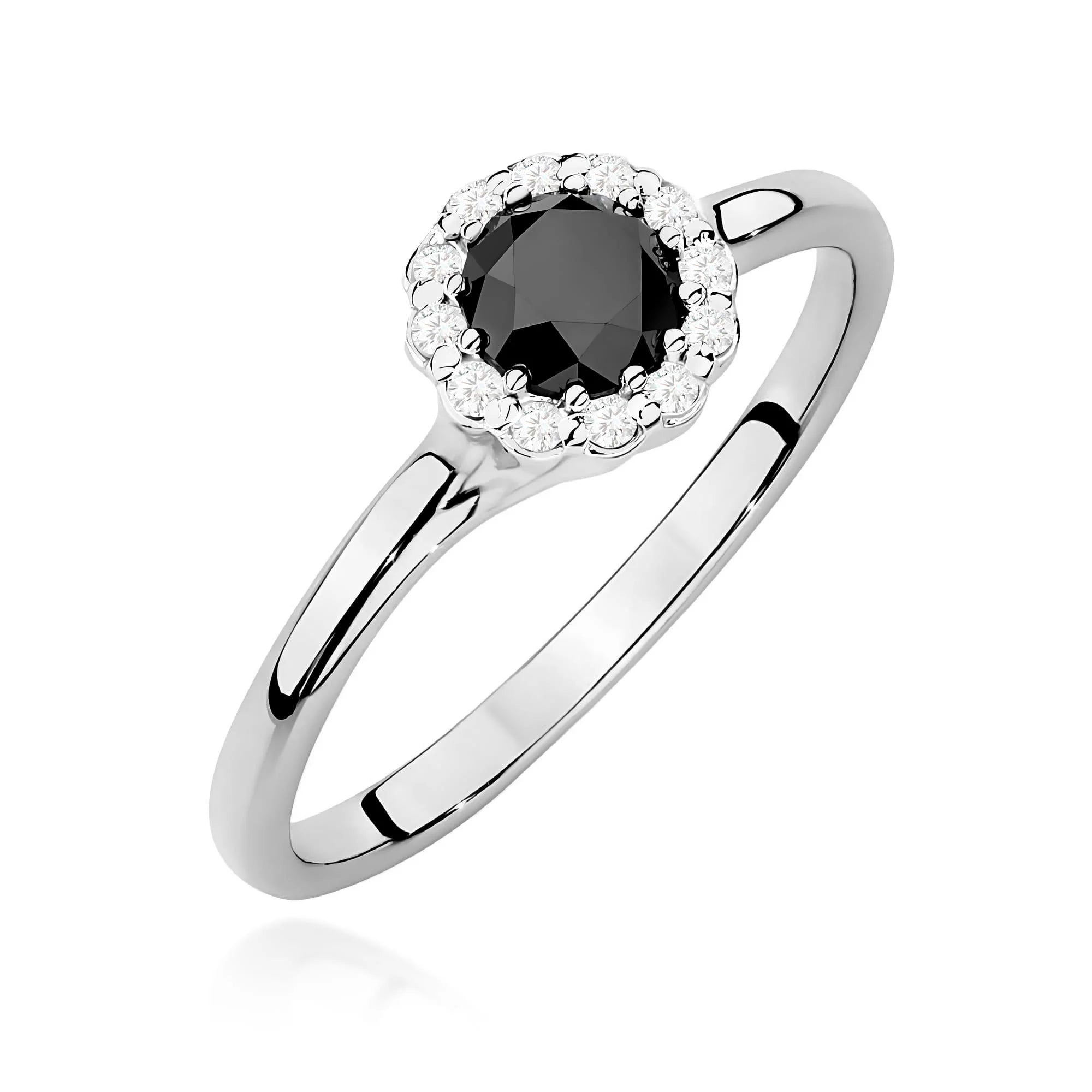 Anello Delphine in Oro con Diamante Nero