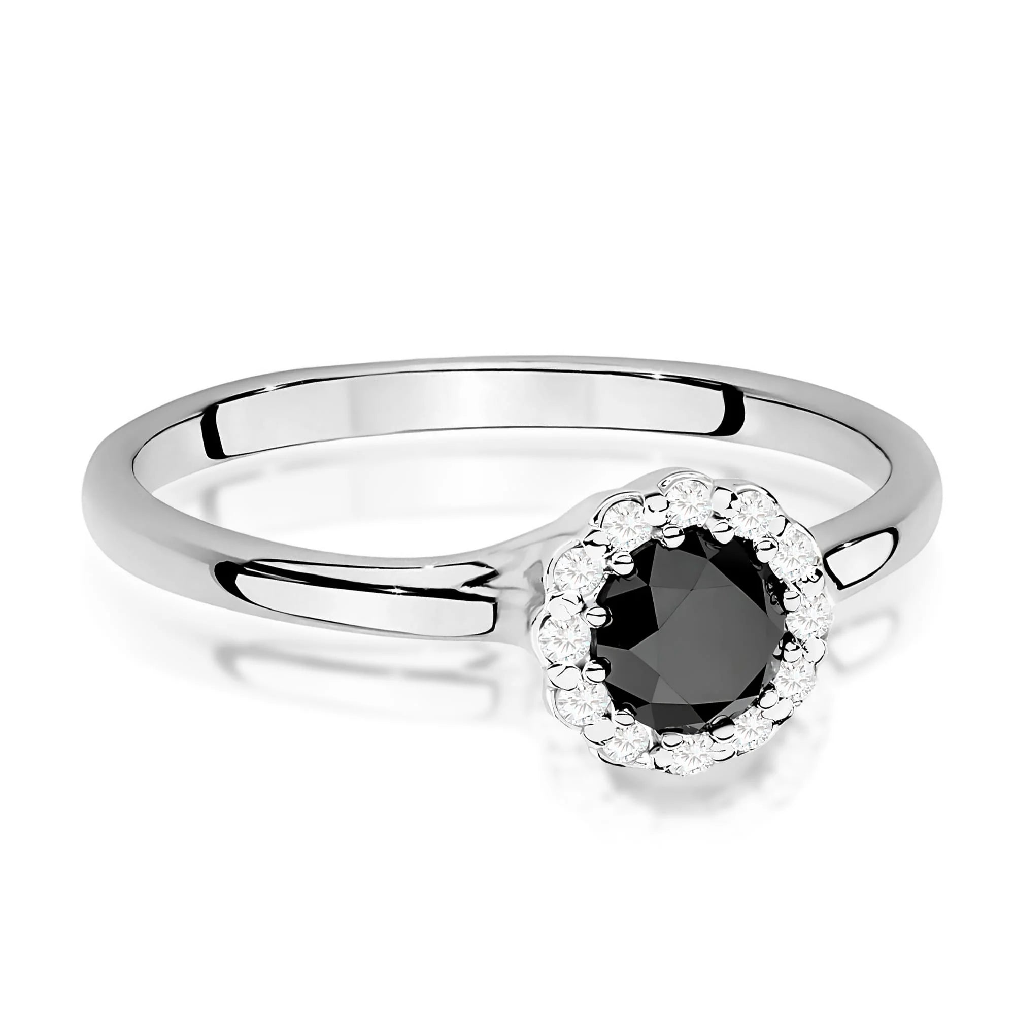 Anello Delphine in Oro con Diamante Nero