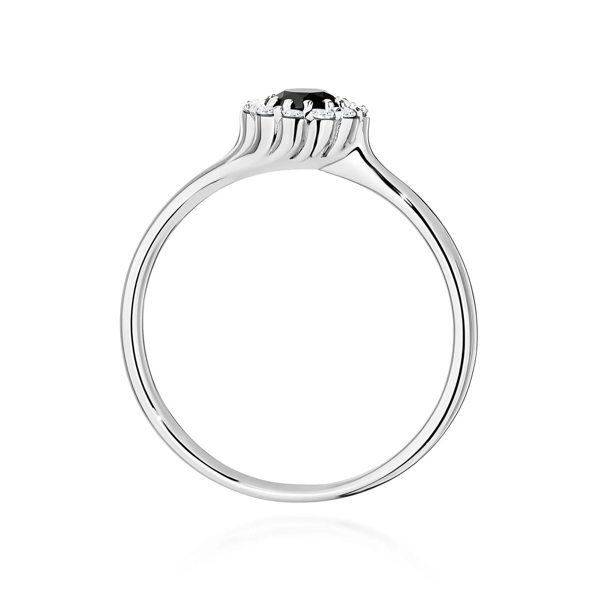 Anello Delphine in Oro con Diamante Nero