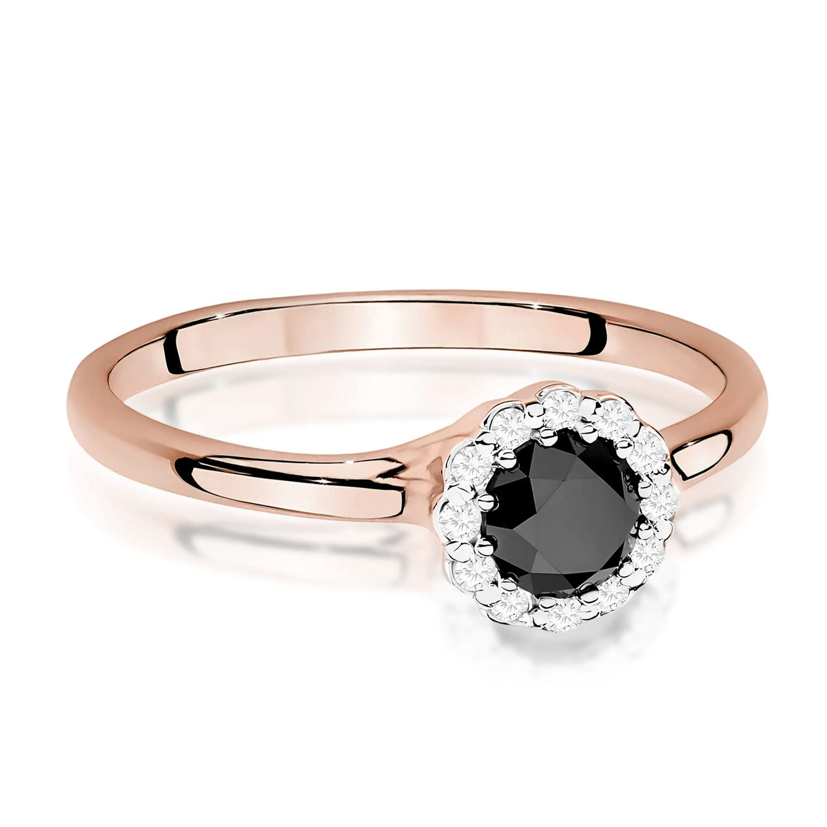 Anello Delphine in Oro con Diamante Nero