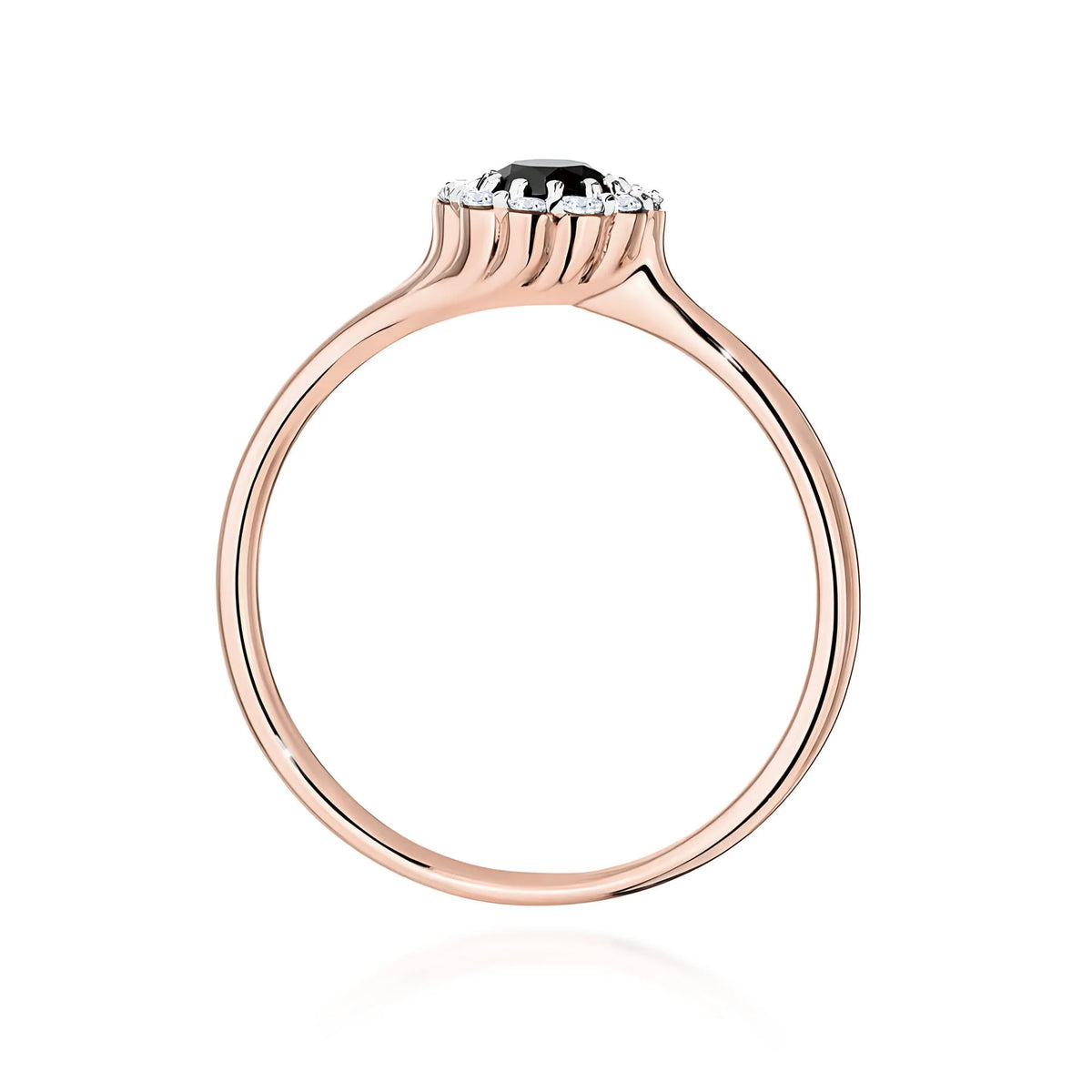 Anello Delphine in Oro con Diamante Nero