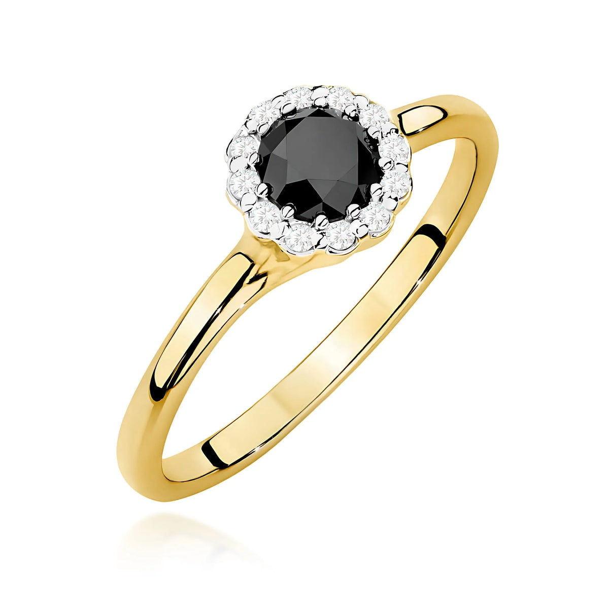 Anello Delphine in Oro con Diamante Nero