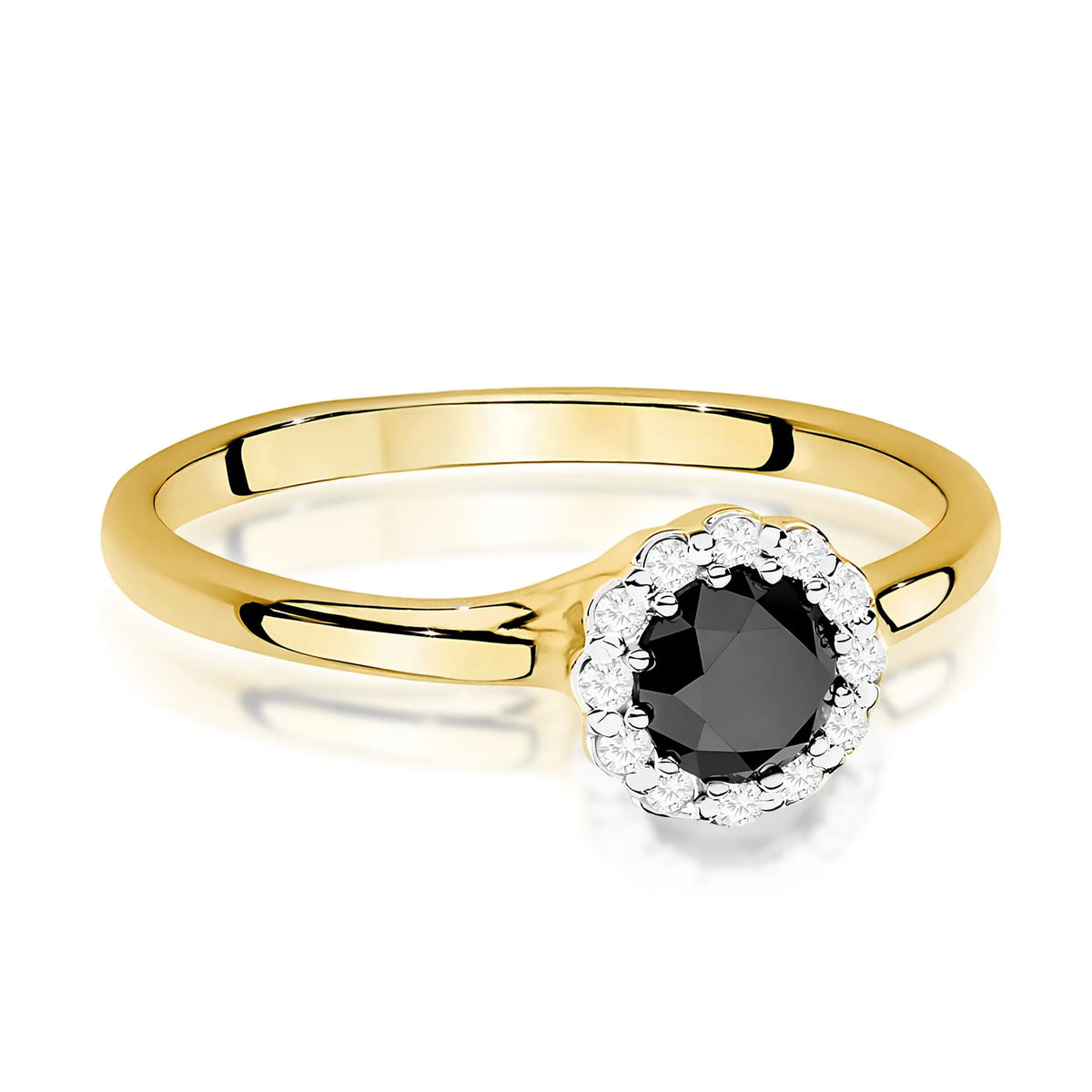 Anello Delphine in Oro con Diamante Nero