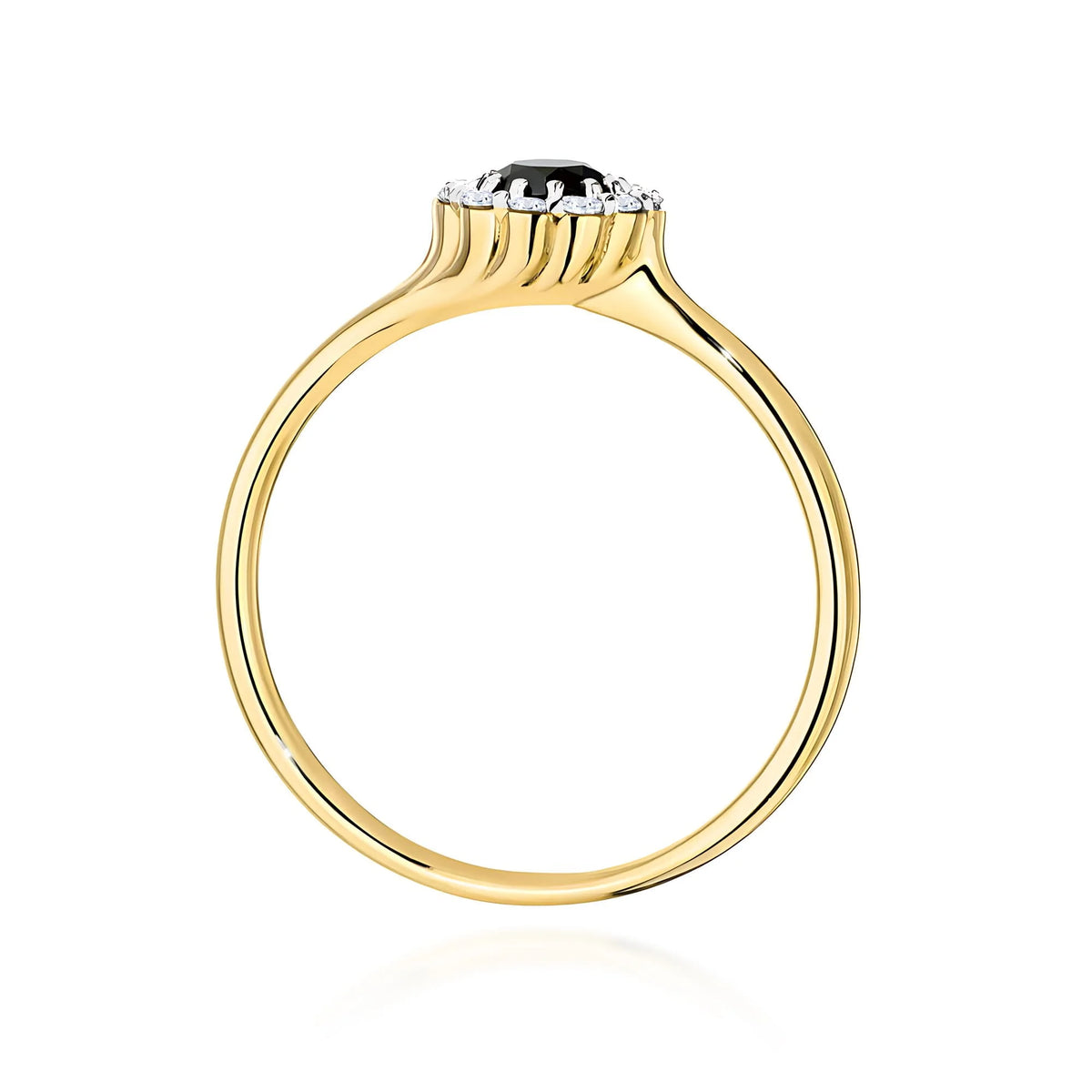 Anello Delphine in Oro con Diamante Nero