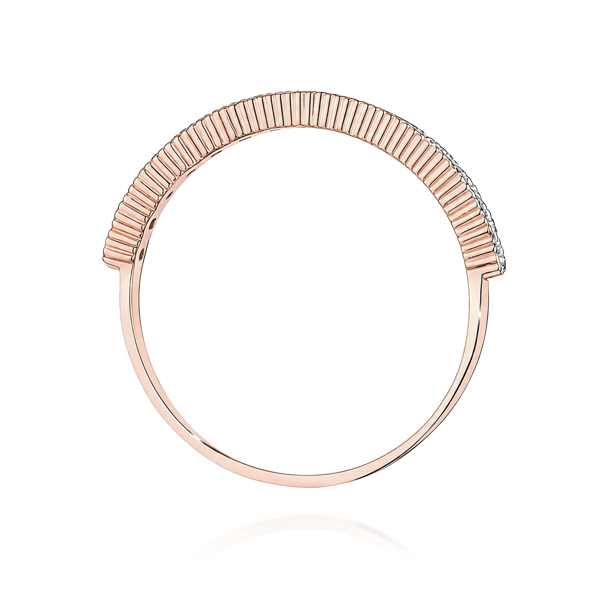 Anillo pavé en oro rosa y diamantes
