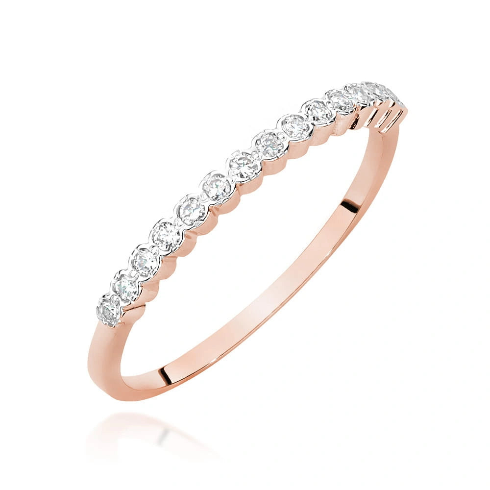 Anillo alianza Grace en oro rosa y diamantes