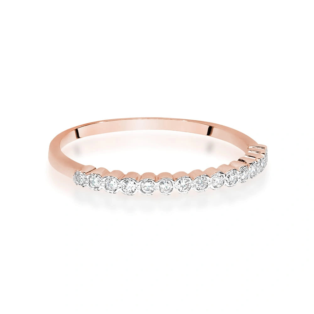 Anillo alianza Grace en oro rosa y diamantes