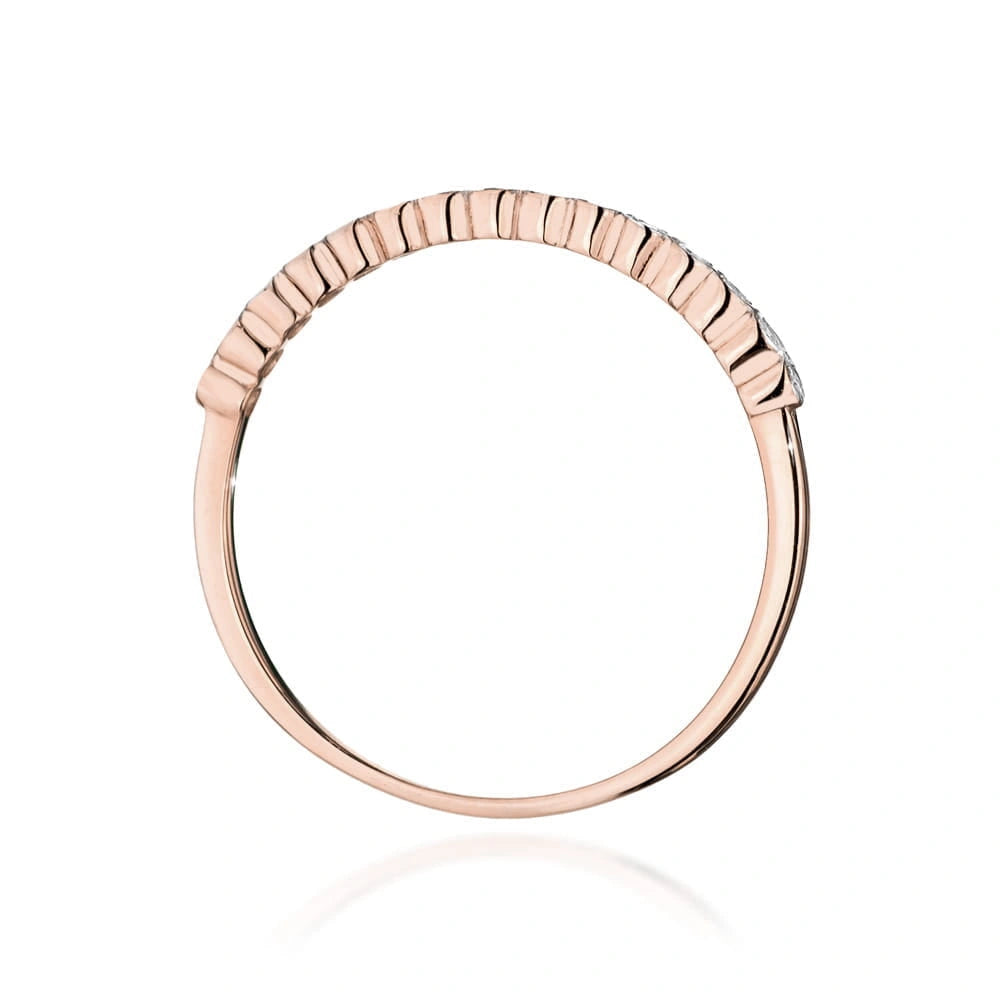 Anillo alianza Grace en oro rosa y diamantes
