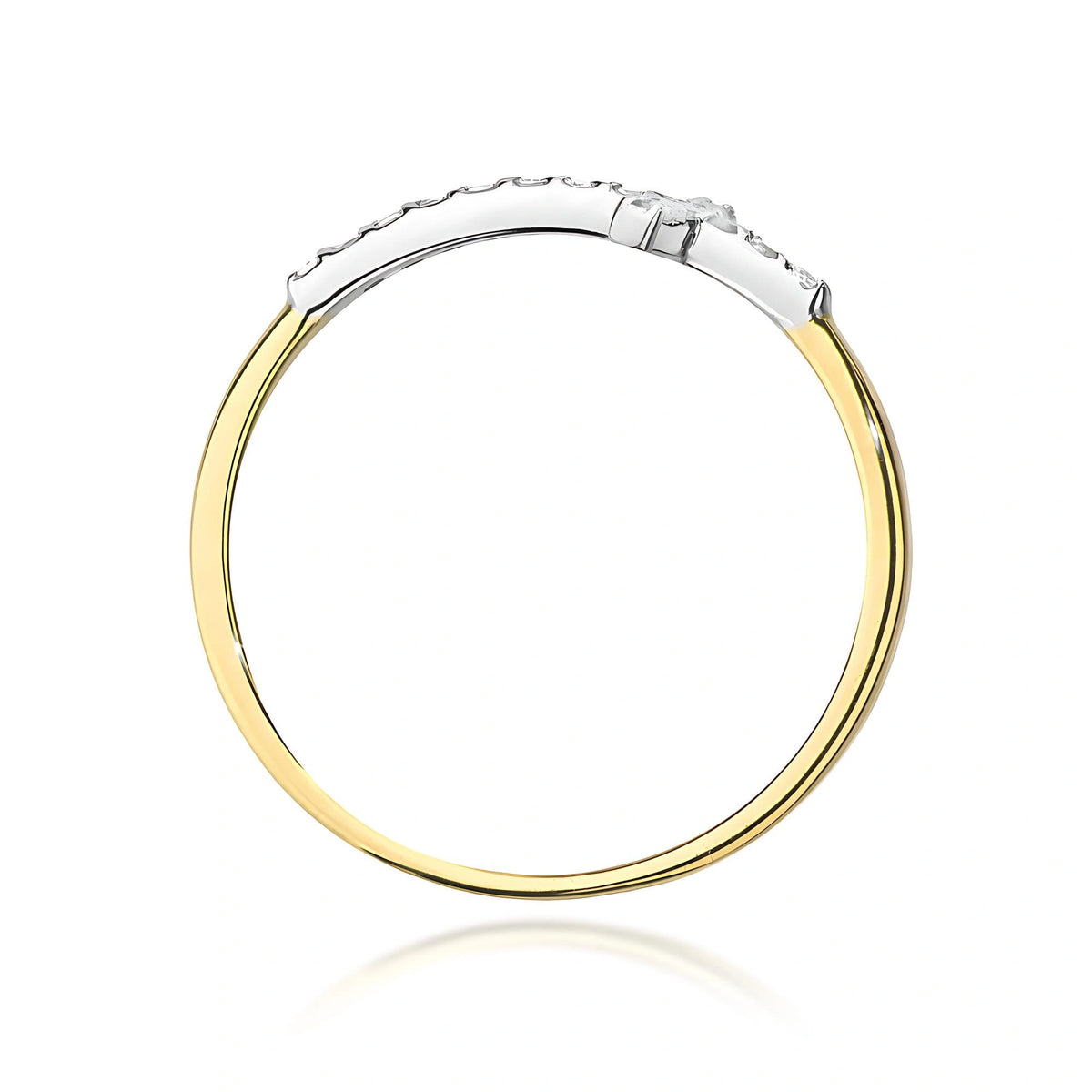 Anillo cruz en oro rosa con diamantes